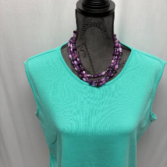 Southern Lady Sleeveless Top Womens Size Large Mint Green Tank Layering Casual - Picture 2 of 7
